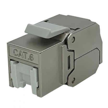 Cat.6 RJ45 180° Tool-free Jack With White Shutter